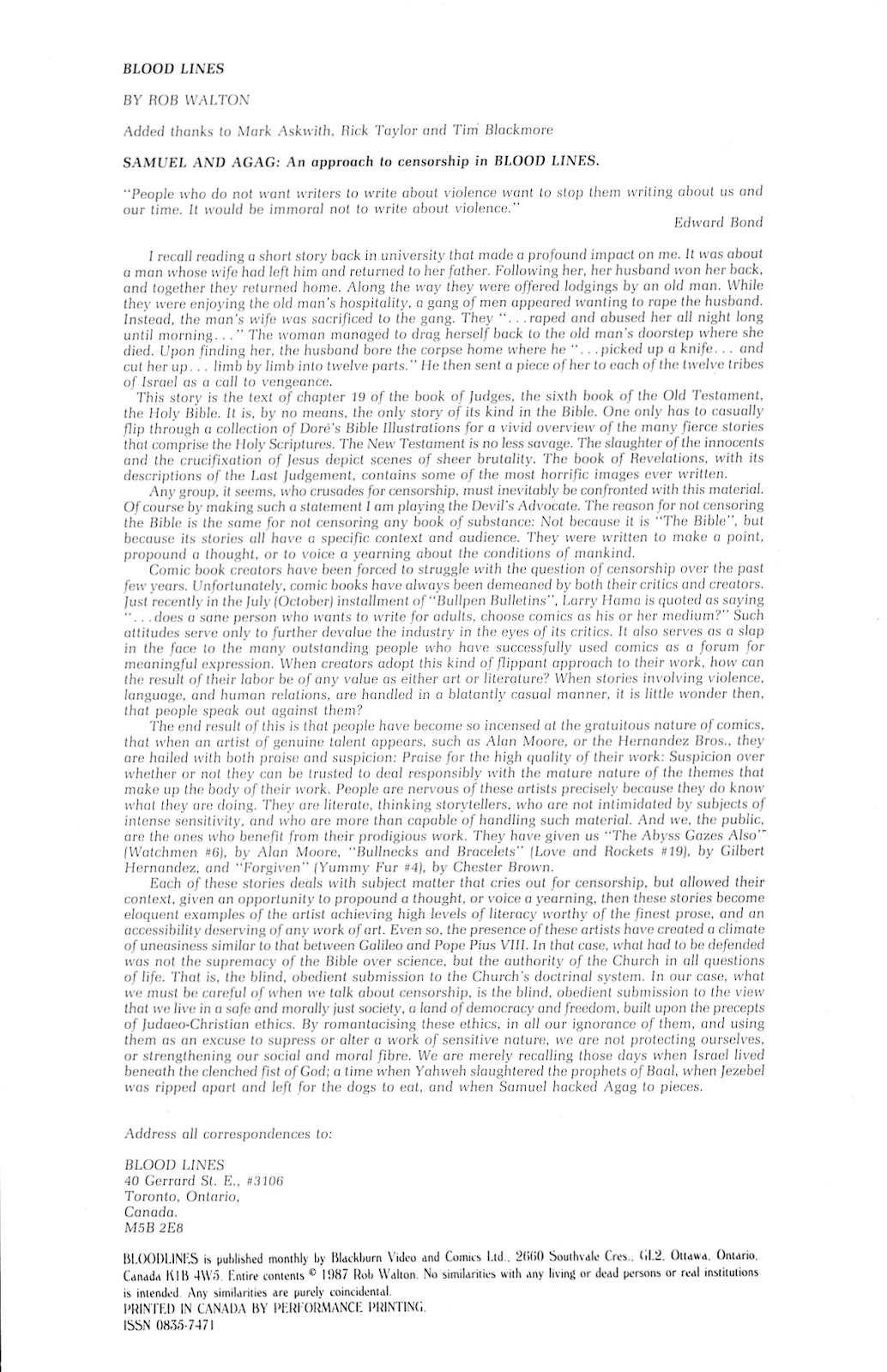 Bloodlines (1987) Issue #2 - Page 2