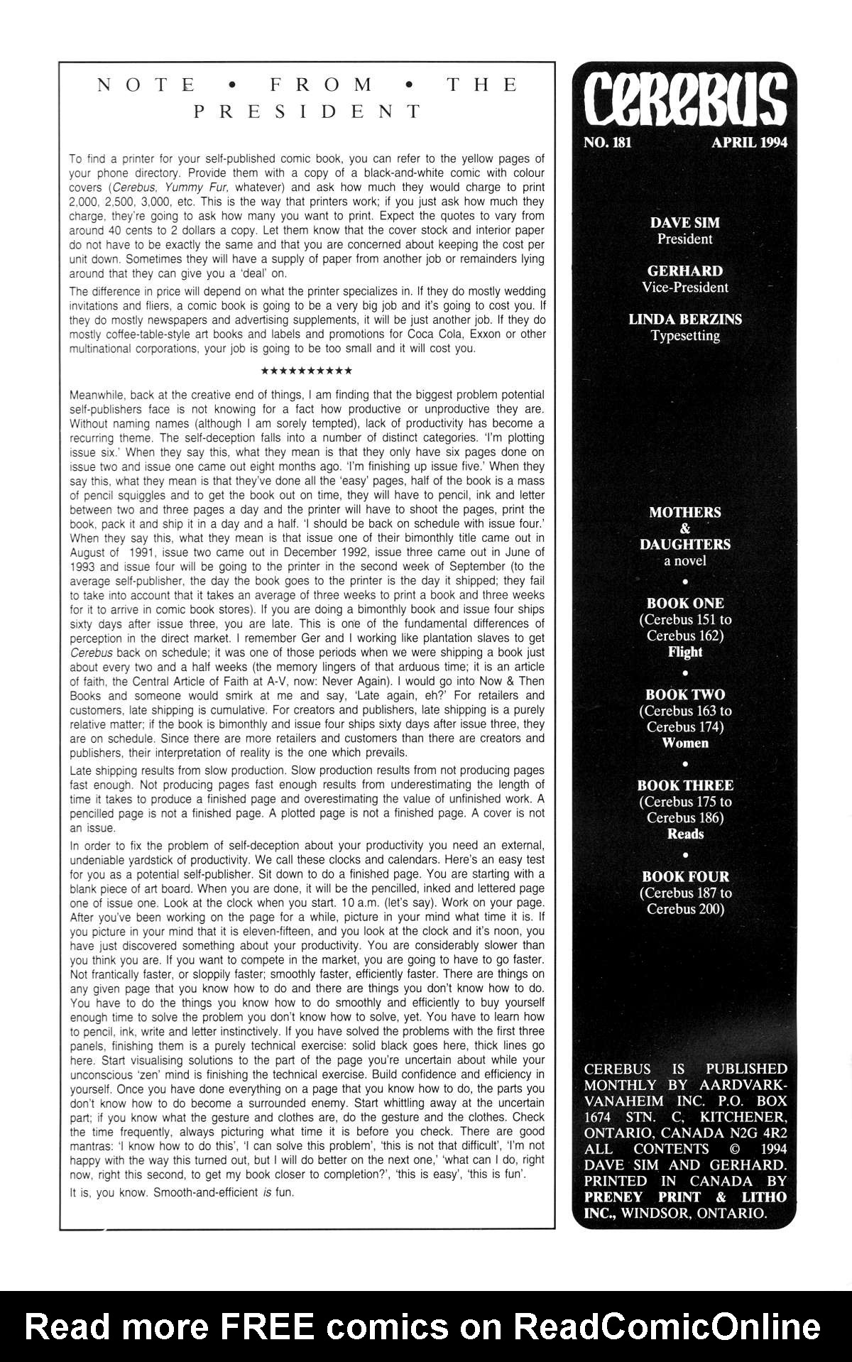 Cerebus Issue #181 - Page 2
