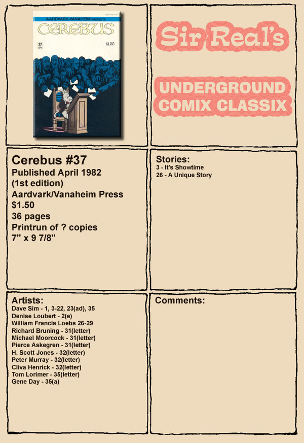 Cerebus Issue #37 - Page 1