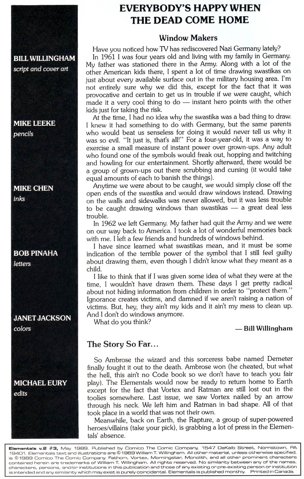 Elementals (1989) Issue #3 - Page 2