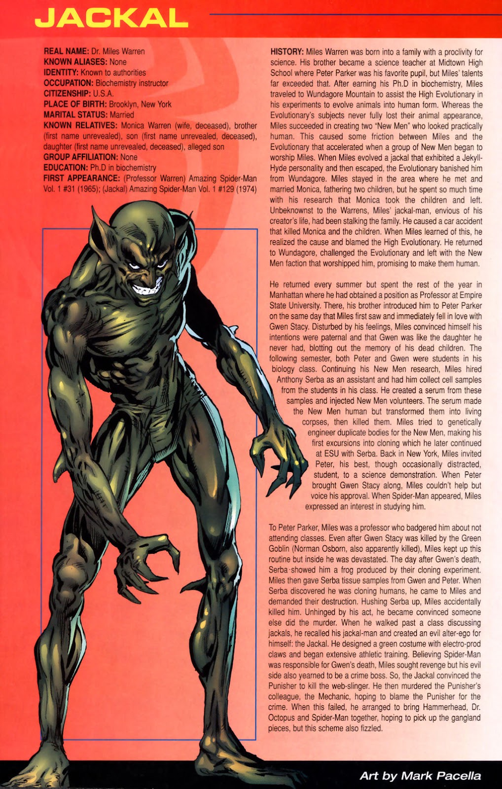 Official Handbook of the Marvel Universe: Spider-Man 2005 Full - Page 20