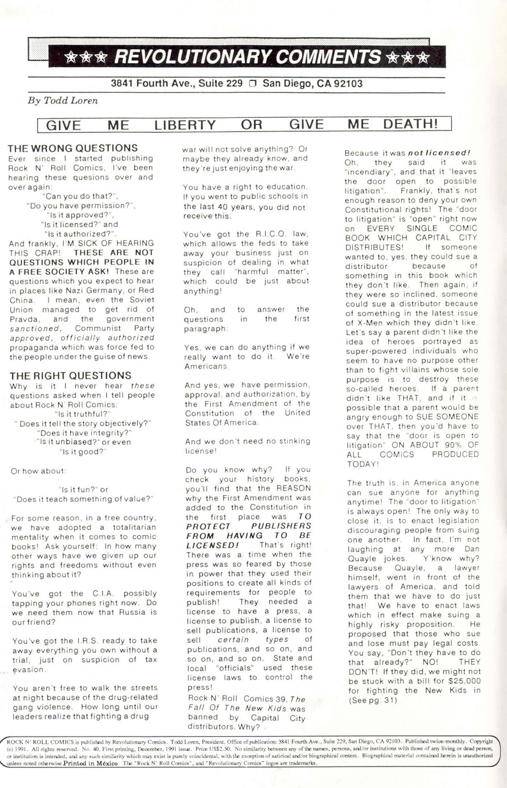 Rock N' Roll Comics Issue #40 - Page 2