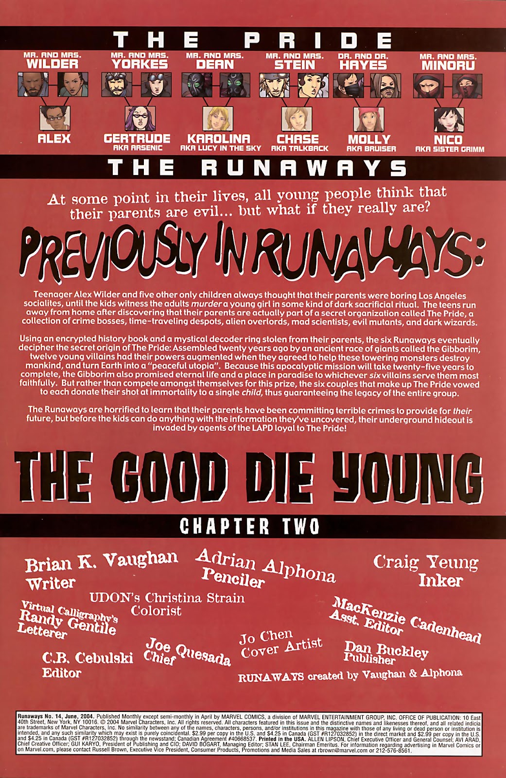 Runaways (2003) Issue #14 - Page 2