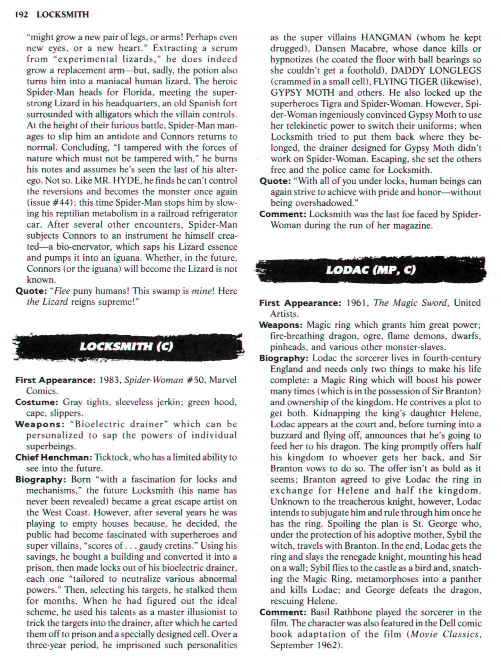 The Encyclopedia of Super Villains TPB-1 - Page 218