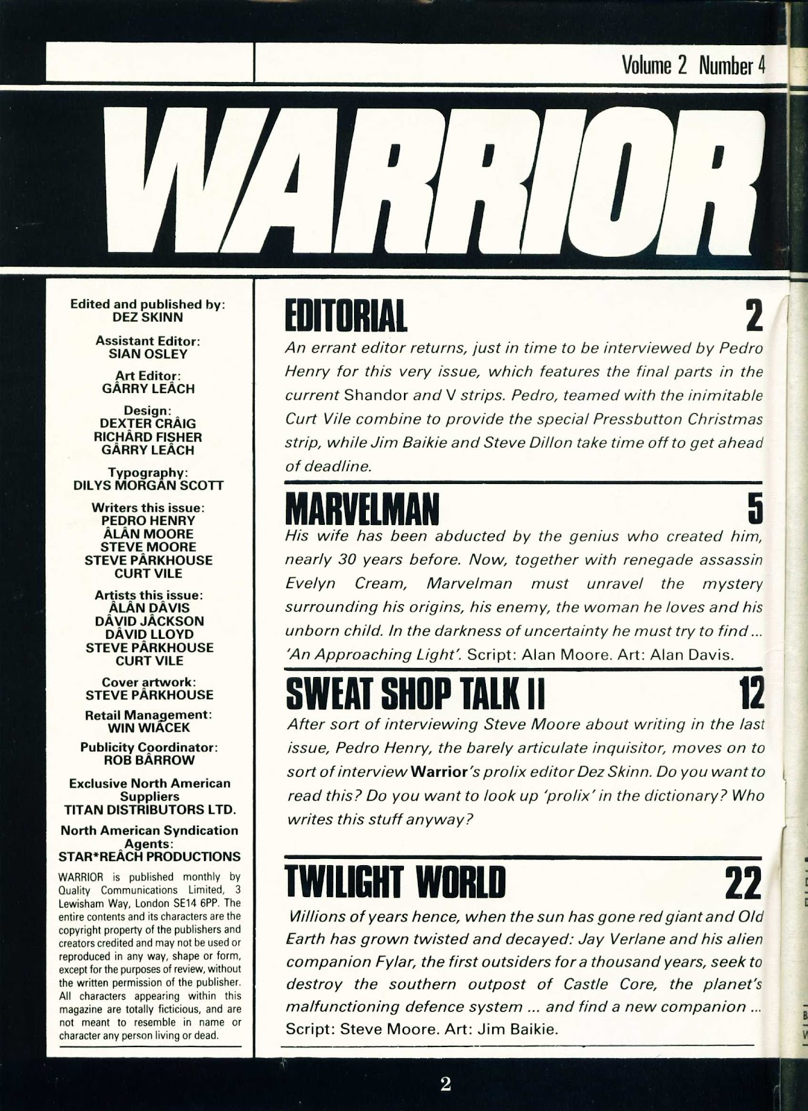Warrior (1982) Issue #16 - Page 2