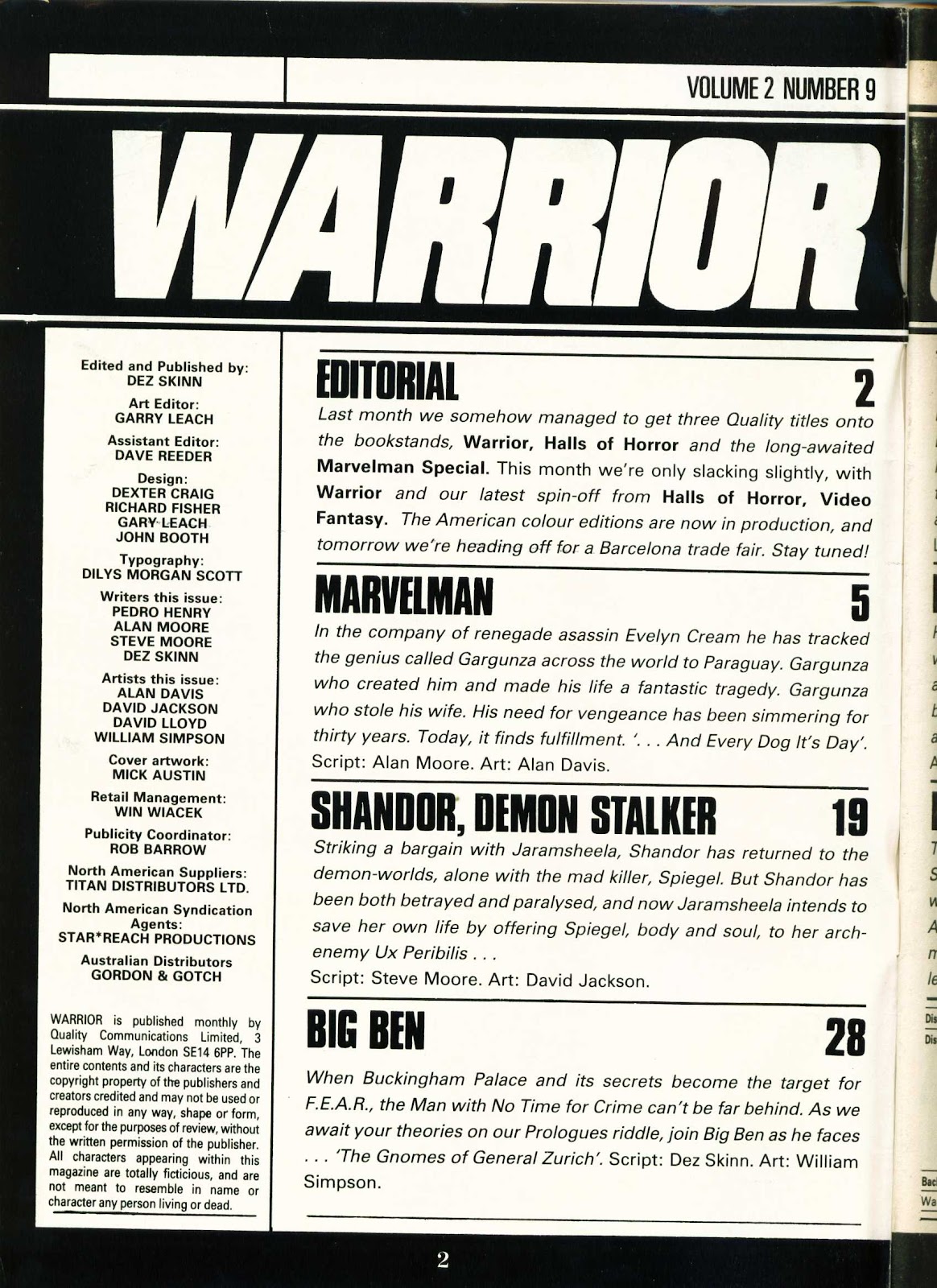 Warrior (1982) Issue #21 - Page 2